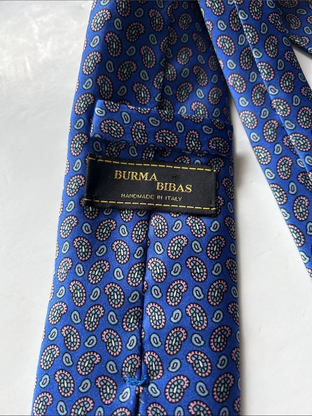 Burma Bibas Silk Blue Paisley Men's Tie